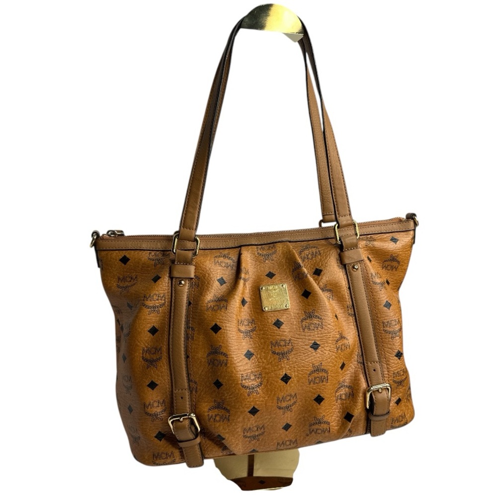 MCM Visetos Cognac Shoulder Bag - Picture 2 of 12